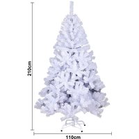 SWANEW Weihnachtsbaum Beflockung Christbaum PVC 210cm Baum künstlicher Tannenbaum weiß von HENGDA