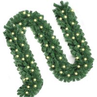SWANEW Weihnachtsgirlande - 5m mit 100 LED - mit Lichterkette - warmweiß - Out/Indoor - Tannengirlande von HENGDA