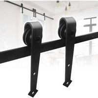 Swanew Schiebetürbeschlag set 6.6FT/200cm Schiebetürsystem Schiebetür Montageset inklusive Laufschiene von HENGDA
