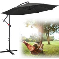 Hengda - Sonnenschirm 360° drehbare Ampelschirm Ø350cm UV-Schutz Kurbelschirm UV50+ Gartenschirm Marktschirm Grau von HENGDA