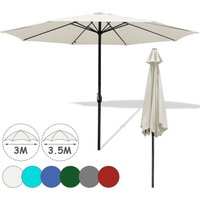 Hengda - Sonnenschirm Knickbarer Gartenschirm Strandschirm um Rundschirm Wasserabweisend Beige 350 x 350 cm von HENGDA