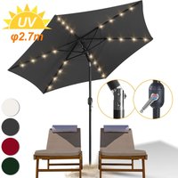 Swanew Sonnenschirm mit led Knickbarer Gartenschirm Strandschirm um Kippbar Wasserabweisend Grau 270 x 270 cm Swanew Sonnenschirm mit led Knickbarer Gartenschirm Strandschirm um Kippbar Wasserabweisend Grau 270 x 270 cm von HENGDA
