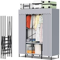 Hengda - swanew Stoffschrank mit Kleiderstange, Kleiderschrank, Faltschrank - Schrank groß stabil - Staubdicht - 138 x170 x 48 cm von HENGDA