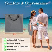 Hengda - Strandmatte mit Tragegurt mit Kopflehne Kopstütze Verstellbarer Rückenlehne 600D Polyester Grau 1 Stucke 145cm x 47cm von HENGDA