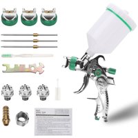 Swanew Farbsprühsystem Wandfarbe Spritzpistole Farbspritzpistole Lackierpistole mit 600 ml Plastikbecher und 3 Edelstahldüse 1.4mm. 1.7mm 2mm von HENGDA
