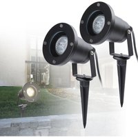 Swanew Gartenleuchte Led Gartenstrahler Warmweiß 2er Pack led Gartenbeleuchtung IP65 4W GU10 Mit Erdspieß Stecker Aussen Wiese Für Aussen.Garten.Wiese von HENGDA