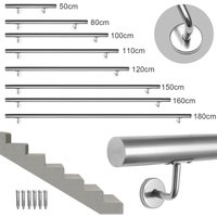 Swanew Handlauf 140cm Edelstahl Geländer Außen & Innen Treppengeländer mit Verbindung Wandhandlauf Wasserdicht Gartenmöbel Schutzhülle von HENGDA