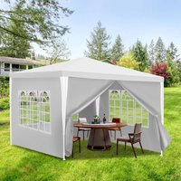Swanew Pavillon Terrassenpavillon – Marktzelt und Sonnenschutz für den Garten, perfektes Partyzelt Weiß 3x3m von HENGDA