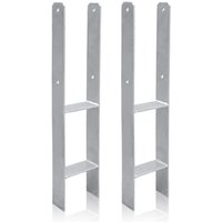 Swanew Pfostenanker Zaunanker Stützenfuss H-Anker Stütze Pfostenträger 141mm 2 Stück von HENGDA