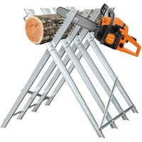 Swanew Sägebock Metall verzinkt 150kg Belastbarkeit 80x81x80cm Holzschneidebock Sägehilfe Holzsägebock Sägegestell Säge Kettensägebock für von HENGDA
