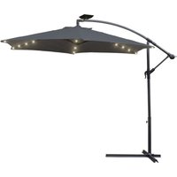 Swanew Sonnenschirm mit led 350 cm Strandschirm Marktschirm Gartenschirm Terrassenschirm Rund UV30+, Grau Swanew Sonnenschirm mit led 350 cm Strandschirm Marktschirm Gartenschirm Terrassenschirm Rund UV30+, Grau von HENGDA