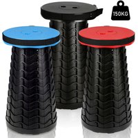 Hengda - swanew Tragbarer Klappstuhl Kompakt Leichte Teleskop 150kg Outdoor Klapphocker Tragbar.Rot von HENGDA