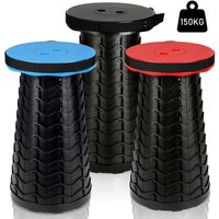 Hengda - swanew Tragbarer Klappstuhl Kompakt Leichte Teleskop 150kg Outdoor Klapphocker Tragbar.Schwarz von HENGDA