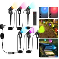 Vingo 6tlg. led Gartenstrahler mit Erdspieß, Außenstrahler Gartenbeleuchtung mit Stecker Wasserdicht IP65 rgb von HENGDA