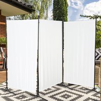 Swanew Paravent Paravants & Raumteiler Spanische Wand Zimmer Trennwand Outdoor Raumteiler Raumtrenner 3 fach Beige von HENGDA