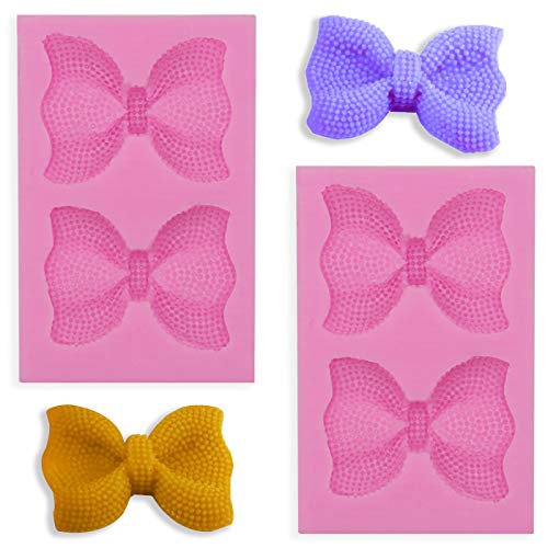 HengKe 2 Stück große Schleife Silikon Fondant Formen Bowknot Formen Handgemachte Eiscreme Seife Form Kristall Cupcake Kuchen Topper Dekor Desserts Eiswürfel Süßigkeiten Pudding von HENGKE