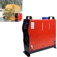 12V Diesel Luftheizung 8KW Standheizung Kraftstoffheizung Lufterhitzer mit Fernbedienung Schalldämpfer und Blau LCD Tragbar Dieselheizung (Rot von HENGMEI