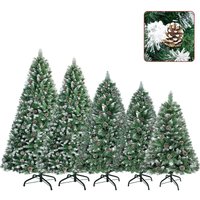 150cm Weihnachtsbaum Künstlich PVC Tannenbaum Christbaum mit Metallständer ca. 500 Spitzen Lena, Kiefernzapfen mit Schneeflocken HENGMEI von HENGMEI