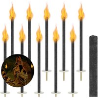 Außen-Dekoleuchten 10 Stück Fackeln für Draußen Wachsfackeln Brennzeit 100 min Fackeln aus Natürlichem Wachs Fackel Gartenfackeln Party Wanderung Mit von HENGMEI