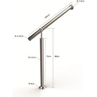 Außengeländer Edelstahl Geländer Eingangsgeländer Treppengeländer Wandhandlauf Handlauf für Treppenhaus, Außen & Innen (180cm), HENGMEI von HENGMEI