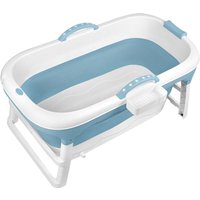 Faltbare Badewanne Erwachsene l Mobile Tragbare Badewanne Mit Abdeckung Massagerollen und Badewannenablage, BlauGrün (112 x 62 x 52 cm) Hengmei von HENGMEI