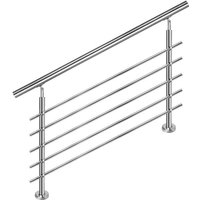 Hengmei - Geländer Handläufe aus Edelstahl Treppengeländer Geländer Außen Innen Brüstungsgeländer Balkongeländer 120CM mit 5 Querstangen von HENGMEI