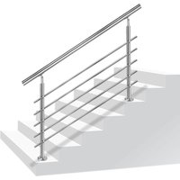 Geländer Handläufe aus Edelstahl Treppengeländer Geländer Außen Innen Brüstungsgeländer Balkongeländer 150CM mit 5 Querstangen HENGMEI von HENGMEI
