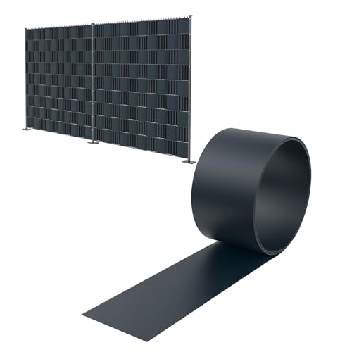 HENGMEI 10 Stück Sichtschutzstreifen Hart PVC 19cm x 2.5m Sichtschutz Zaunfolie Blickdicht für Gartenzaun, Balkon, Anthrazit HENGMEI 10 Stück Sichtschutzstreifen Hart PVC 19cm x 2.5m Sichtschutz Zaunfolie Blickdicht für Gartenzaun, Balkon, Anthrazit von HENGMEI