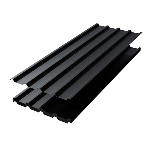 HENGMEI 12 x Metal Trapezblech Dachplatten 6.2m² Trapezoidal Sheet Wellplatten Dach 115cm x 45cm Galvanised Sheet for Roof Building Garages, Greenhouses, Kennels, Schwarz HENGMEI 12 x Metal Trapezblech Dachplatten 6.2m² Trapezoidal Sheet Wellplatten Dach 115cm x 45cm Galvanised Sheet for Roof Building Garages, Greenhouses, Kennels, Schwarz von HENGMEI