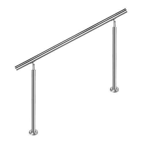 HENGMEI 150cm Treppengeländer Edelstahl-Handlauf Geländer Geländerstäben Terrassengeländer Bausatz Treppen (150cm, 0 Querstreben) von HENGMEI