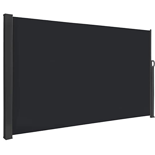 HENGMEI 180x300cm Seitenmarkise Sonnenschutz Sichtschutz Windschutz Verschiedene Größen für Terrasse Camping Garden (180 cm, Anthrazit) von HENGMEI