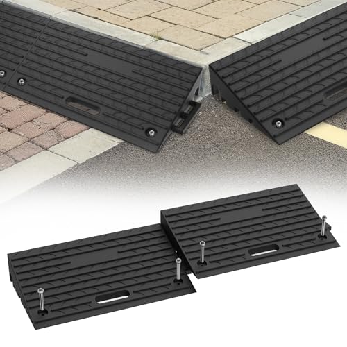 HENGMEI 2 Stück Bordsteinrampe Gummi Auffahrrampe Randstein Rampe Tragbar Rollstuhlrampe Türschwellenrampe Autoschwellenrampe Mit Strukturierter Oberfläche und Griff 53x32x10cm HENGMEI 2 Stück Bordsteinrampe Gummi Auffahrrampe Randstein Rampe Tragbar Rollstuhlrampe Türschwellenrampe Autoschwellenrampe Mit Strukturierter Oberfläche und Griff 53x32x10cm von HENGMEI