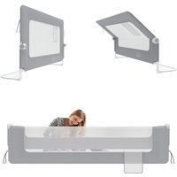 HENGMEI 200cm Bettgitter Rausfallschutz klappbar 180 Grad drehbar Bettschutzgitter für Kleinkinder luftiges Netz, Höhenverstellbar Rausfallschutz von HENGMEI