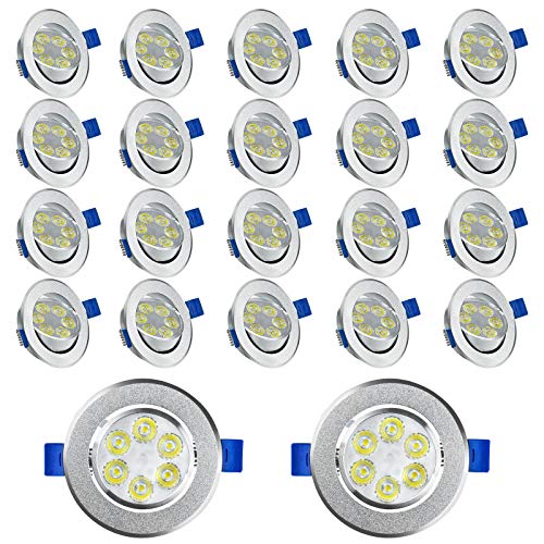 HENGMEI 20X3W Spot Einbauleuchte LED Strahler Deckenstrahler Einbauspot Einbaustrahler Deckeneinbauleuchte Deckenspot (20X3W, Kaltweiß) von HENGMEI