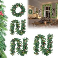HENGMEI 3M Weihnachtsgirlande Tannengirlande mit Beleuchtung Weihnachtsdeko Girlande Künstliche Weihnachtskranz(Mit Lichterkette, 300cm) von HENGMEI