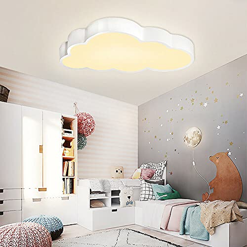 HENGMEI 48W Deckenleuchte LED Dimmbar mit Fernbedienung Ultradünne Kreative Wolken Kinderlampe Kinderzimmer Jungen Mädchen Deckenlampe von HENGMEI