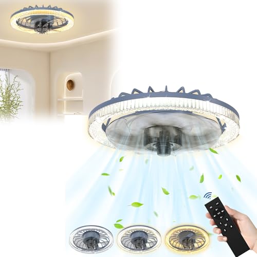 HENGMEI 60W Deckenventilator mit Beleuchtung und Fernbedienung Lüfterlicht Dimmbar Ventilatorlampen 4 Windstufen Leise Deckenlampe mit Ventilator Deckenleuchte für Wohnzimmer Schlafzimmer von HENGMEI