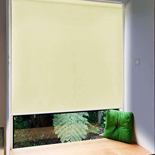 HENGMEI Außenrollo Senkrechtmarkise Balkon Rollo Außen Sonnenschutzrollo für Terrasse 100x240cm Beige von HENGMEI