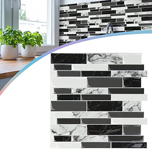 HENGMEI Fliesenaufkleber Küche Tile Stickers 3D Selbstklebende Fliesen Klebefolie Wandaufkleber für Bathroom Deckenplatten Kitchen, 10 Blätter, Type A von HENGMEI