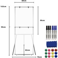 Hengmei - Flipchart Staffelei Whiteboard mit Ständer Flipchart Stativ 60x90cm höhenverstellbar Magnetisch Beschreibbar Abwischbar Papierhalter von HENGMEI