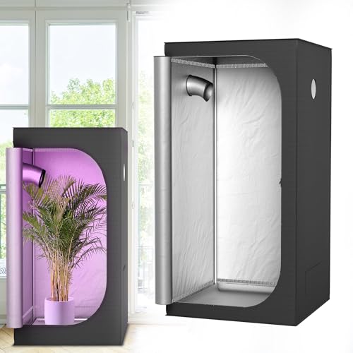 HENGMEI Grow Zelt Grow Tent für Pflanzen Zuchtzelt Gewächshaus Growschrank für Homegrow Indoor Anbauzelt Growroom Garten Anzucht Gemüse Kräuter Grow Schrank (100x100x200cm) von HENGMEI