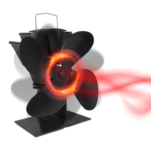HENGMEI Kaminventilator Ventilator Heizbetriebener Ofenventilator mit 4 Flügeln für Holz/Scheitbrenner/Kamin HENGMEI Kaminventilator Ventilator Heizbetriebener Ofenventilator mit 4 Flügeln für Holz/Scheitbrenner/Kamin von HENGMEI
