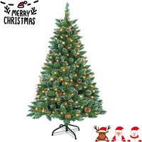 HENGMEI Künstlicher Weihnachtsbaum mit Beleuchtung 120cm Schnee-Effekt LED Tannenbaum Christbaum mit ständer Weihnachtsdeko (120cm 120 Leuchten) von HENGMEI