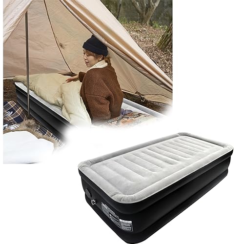 HENGMEI Luftmatratze Camping, Selbstaufblasend Luftbett Aufblasbare Matratze mit Eingebauter Elektrischer Pumpe Mit Handgepäckstück, für Outdoor-Aktivität Heimgebrauch, 187 x 90 x 46 cm von HENGMEI