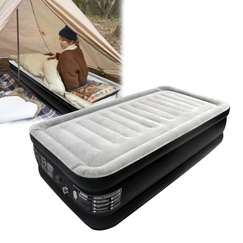 HENGMEI Luftmatratze Camping, Selbstaufblasend Luftbett Aufblasbare Matratze mit Eingebauter Elektrischer Pumpe Mit Handgepäckstück, für Outdoor-Aktivität Heimgebrauch, 187 x 90 x 46 cm von HENGMEI