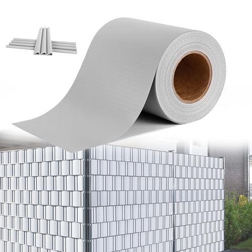 HENGMEI PVC Sichtschutzstreifen Sichtschutz Sichtschutzfolie Doppelstabmatten Zaun 35m x 19 cm mit 20 Stücke Befestigungsclipse Gartenzaun Windschutz für Zaun, Grau HENGMEI PVC Sichtschutzstreifen Sichtschutz Sichtschutzfolie Doppelstabmatten Zaun 35m x 19 cm mit 20 Stücke Befestigungsclipse Gartenzaun Windschutz für Zaun, Grau von HENGMEI