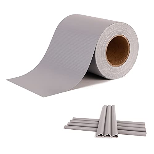 HENGMEI PVC Sichtschutzstreifen mit Befestigungsclipse Sichtschutzfolie Windschutz Stabmattenzaun Gartenzaun Blickdicht (70m x 19cm, Hellgrau) von HENGMEI