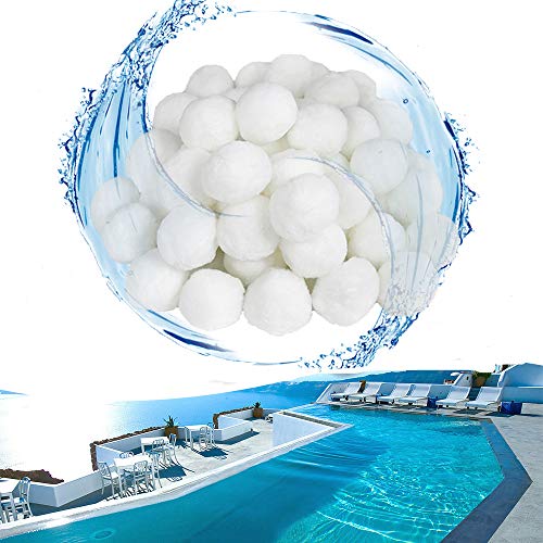 HENGMEI Pool Filter Balls 1400g Filtermaterial Polysphere Filterbälle Poolfilter ersetzen 50 kg Filtersand für Pool Sandfilter, Weiß (1400g) von HENGMEI