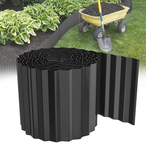 HENGMEI Rasenkante 5m Beetbegrenzung aus Metall Beeteinfassung Beetumrandung Verzinkt Rasenbleche Mähkante Flexible Rasen Umrandung, 18cm Hoch, Schwarz HENGMEI Rasenkante 5m Beetbegrenzung aus Metall Beeteinfassung Beetumrandung Verzinkt Rasenbleche Mähkante Flexible Rasen Umrandung, 18cm Hoch, Schwarz von HENGMEI