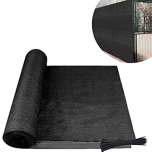 HENGMEI Sichtschutz Zaunblende Schattiernetz Sonnenschutz Windschutz Tennisblende HDPE Schattiergewebe für Sportplatz, Garten(1X10m, Anthrazit) von HENGMEI